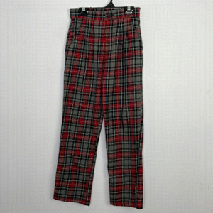 Urban Renewal linen high waisted pleats plaid pants made in USA